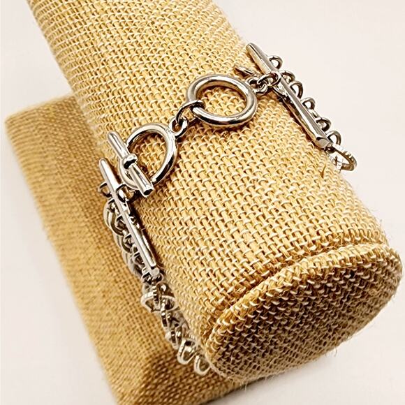 NWT Premier Designs Chain Reaction Bracelet 6 Strand Silver Tone Toggle Y2K - Picture 4 of 6